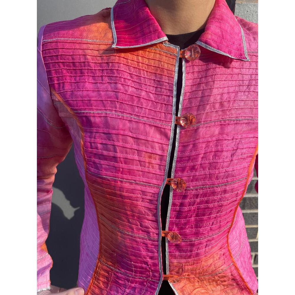 Anage Silk Ruffle Buton Up - Picture 5 of 5